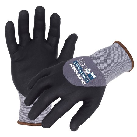 AZUSA SAFETY Duradex 15 ga. Gray Nylon/Spandex Work Gloves, Black Nitrile 3/4 Coating, L DX1040